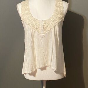 American Dream Cream Textured Tank Top
